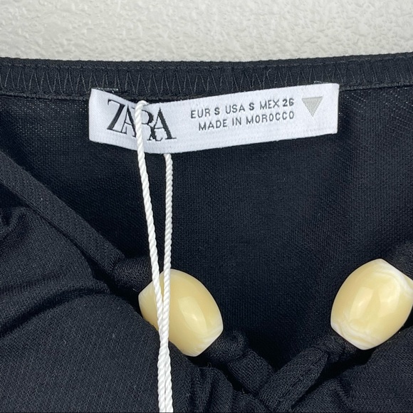 NWT ZARA Black Beaded Top Size Small - Picture 11 of 11